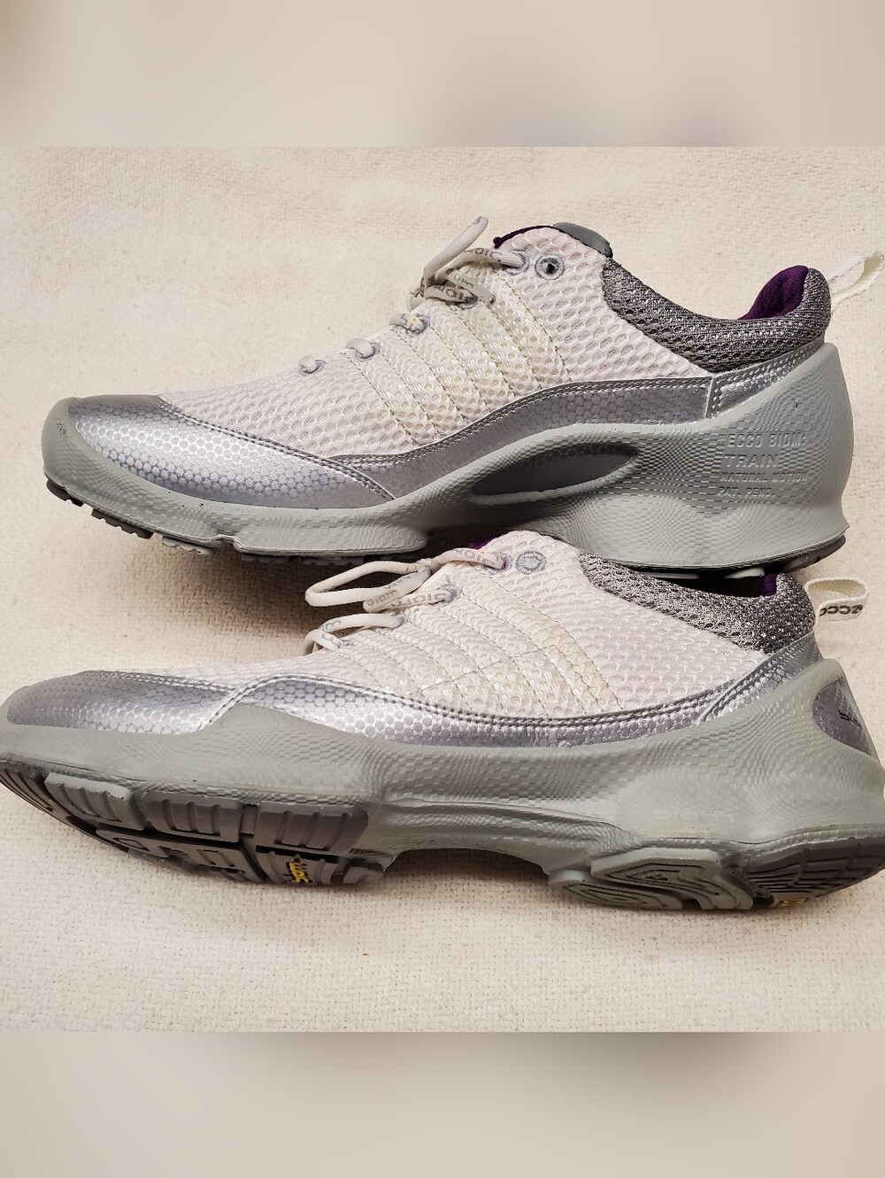 ECCO Biom Train Natural Motion Womens Sneakers White Silver Purple Sz 9-9.5 - Picture 5 of 7